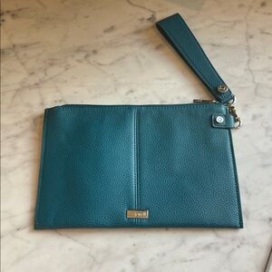 Jewell by thirty-oneTeal Leather Wristlet Clutch